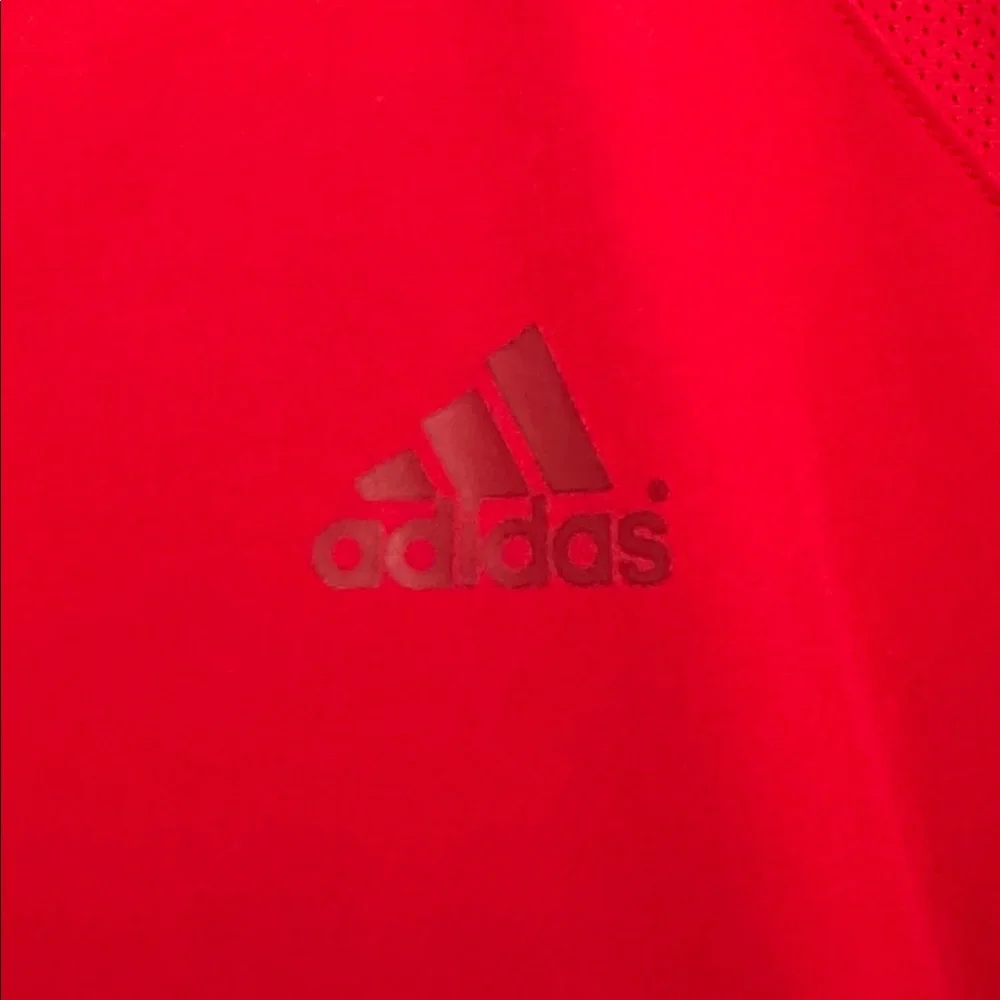 Men’s Adidas Go-to DWR Short-Sleeve Half-Zip Red Golf Pullover